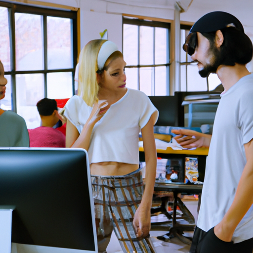 תמונת מלאי של קבוצת אנשים העובדים יחד במשרד, המדגישה את החשיבות של תקשורת אפקטיבית בין הלקוח למפתח.